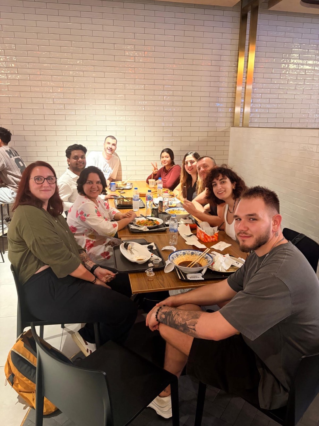 Community members enjoying dinner